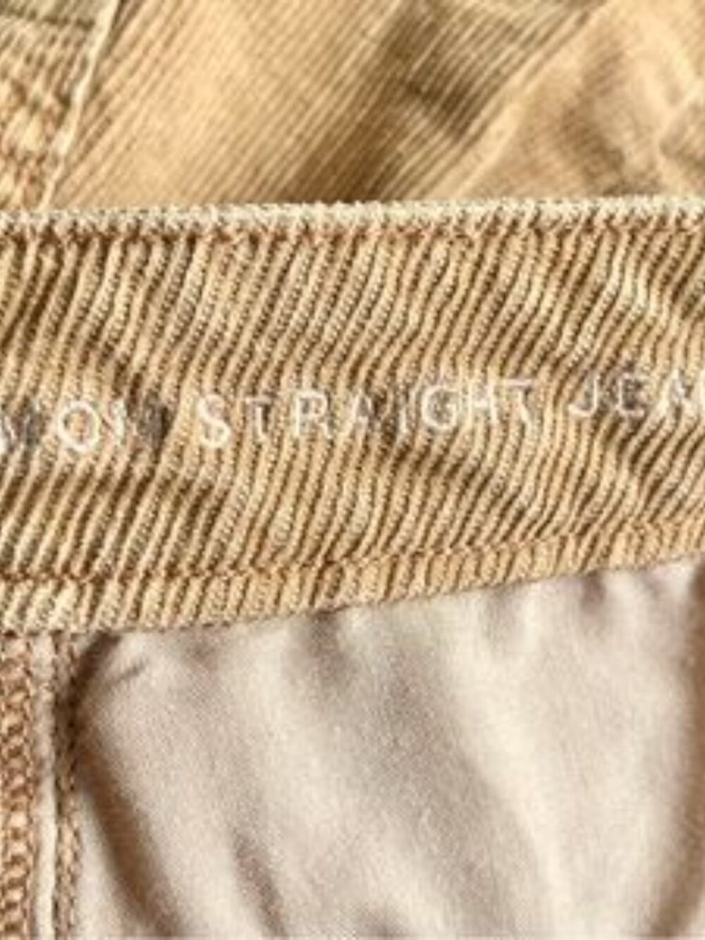 American Eagle Mom Stretch Corduroy Straight Leg High Rise Jeans Reg Size 8 - Picture 9 of 12